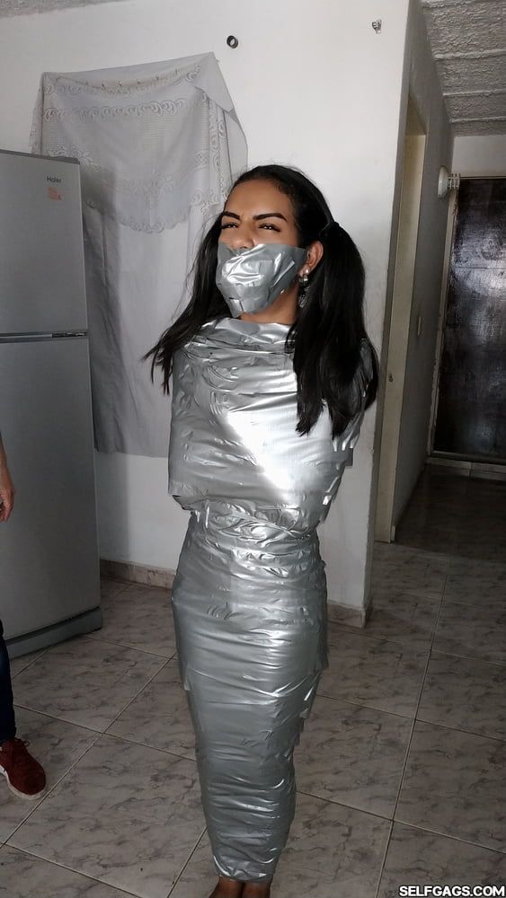 Young Girl Duct Tape Wrapped Like An Egyptian Mummy #37