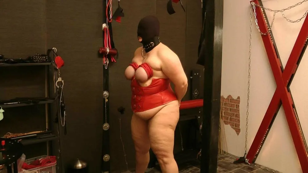 User request: Masked slave with tied tits