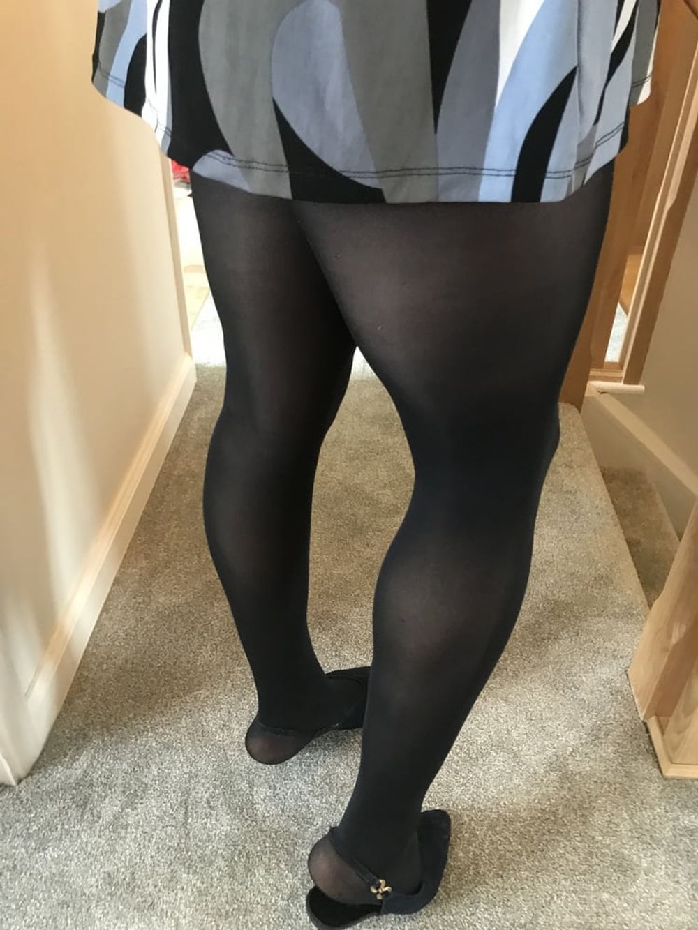 Blue opaque tights #34