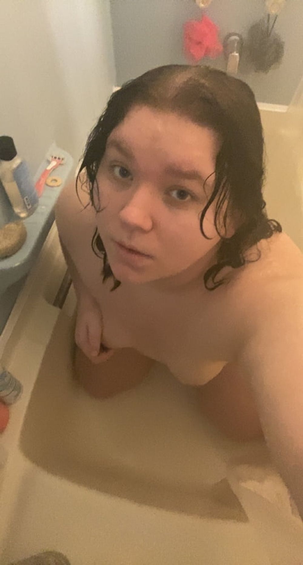 Sexy 18 year old teen BBW Lilac takes hot wet shower photos #41