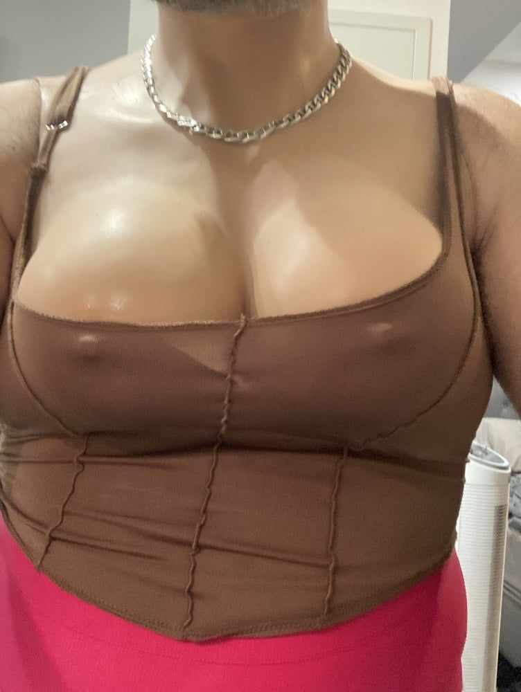 Trying out my different outfits with my new boobs #2