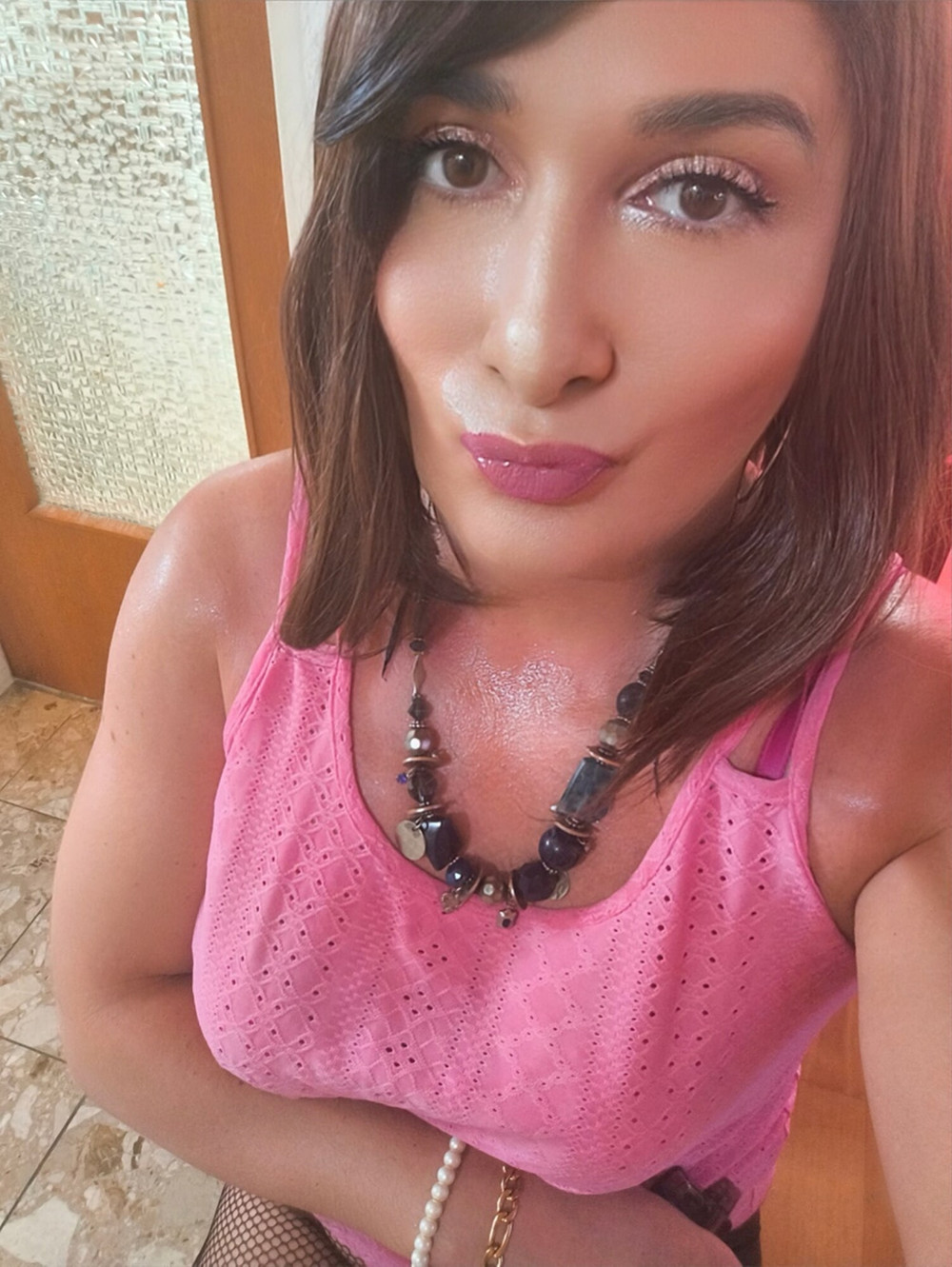 Mature Goddess dressed up in black and pink #22