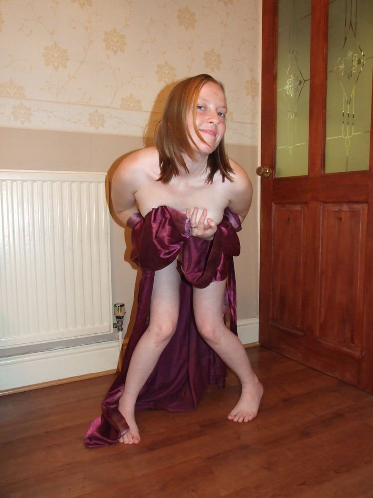 Young wife posing in silk nighty #12