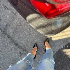 Sexy legs, high heels and jeans 