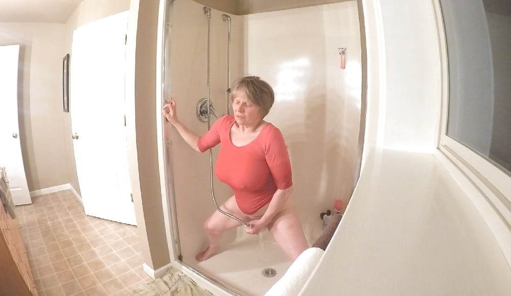 GILF masturbates in wet t-shirt #29