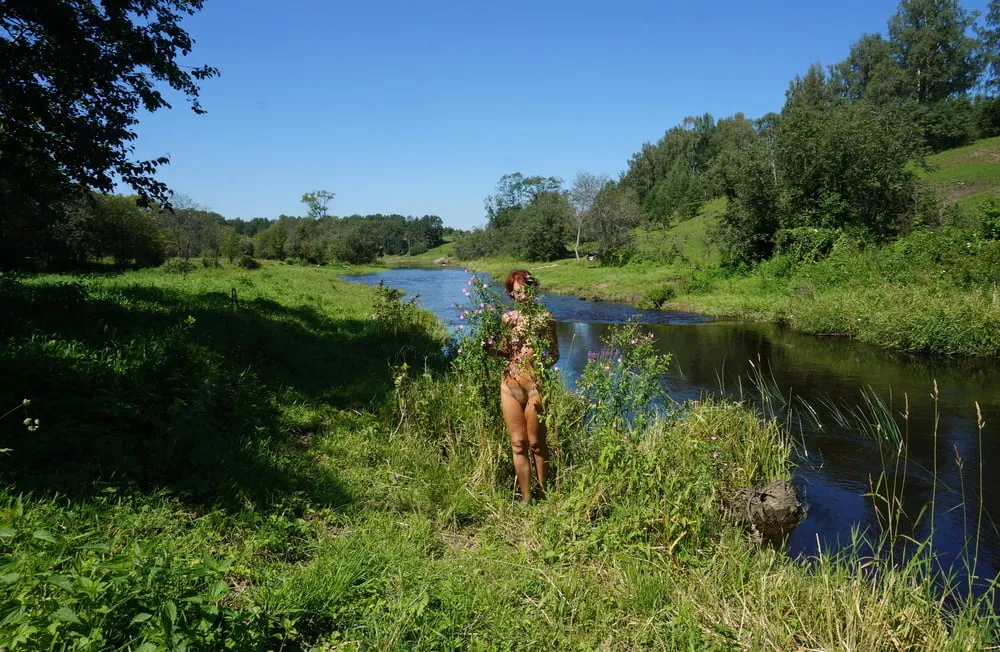 Nude walk upon river