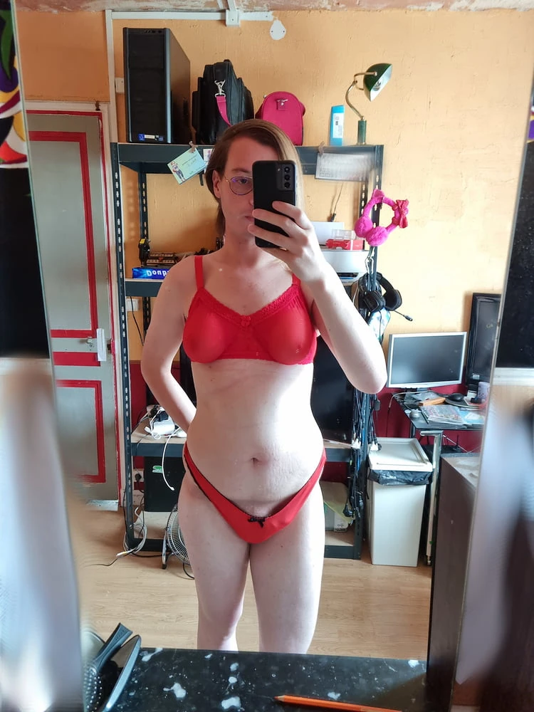 red lingerie and prosthesis #6
