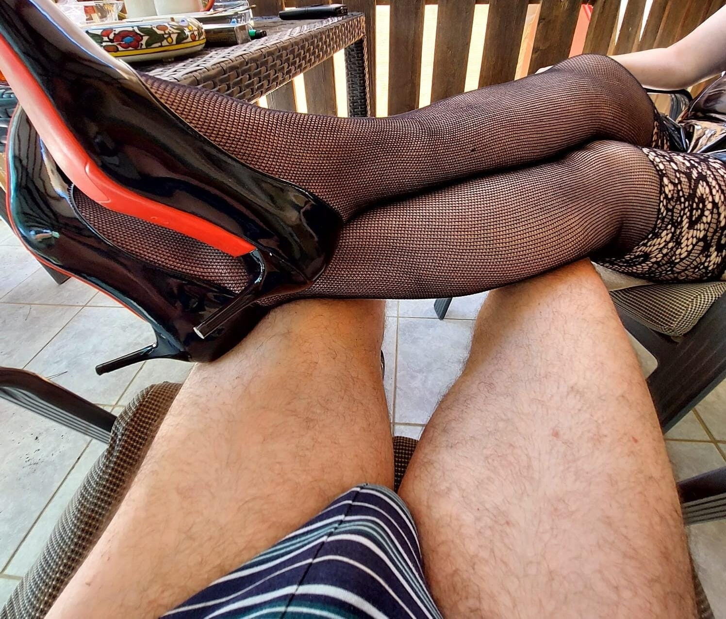 Mari's legs in stockings and heels #3