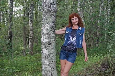 in birch forest         