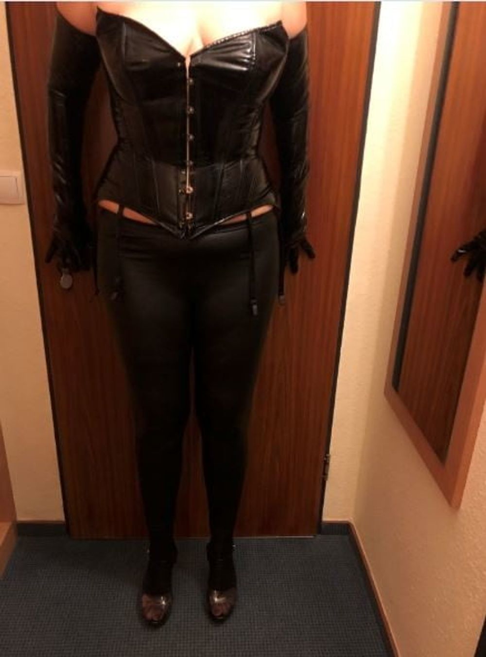 Heels, Leggings, Corset and Blowjob #11