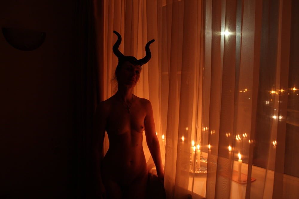 Naked Maleficent with Candles #11