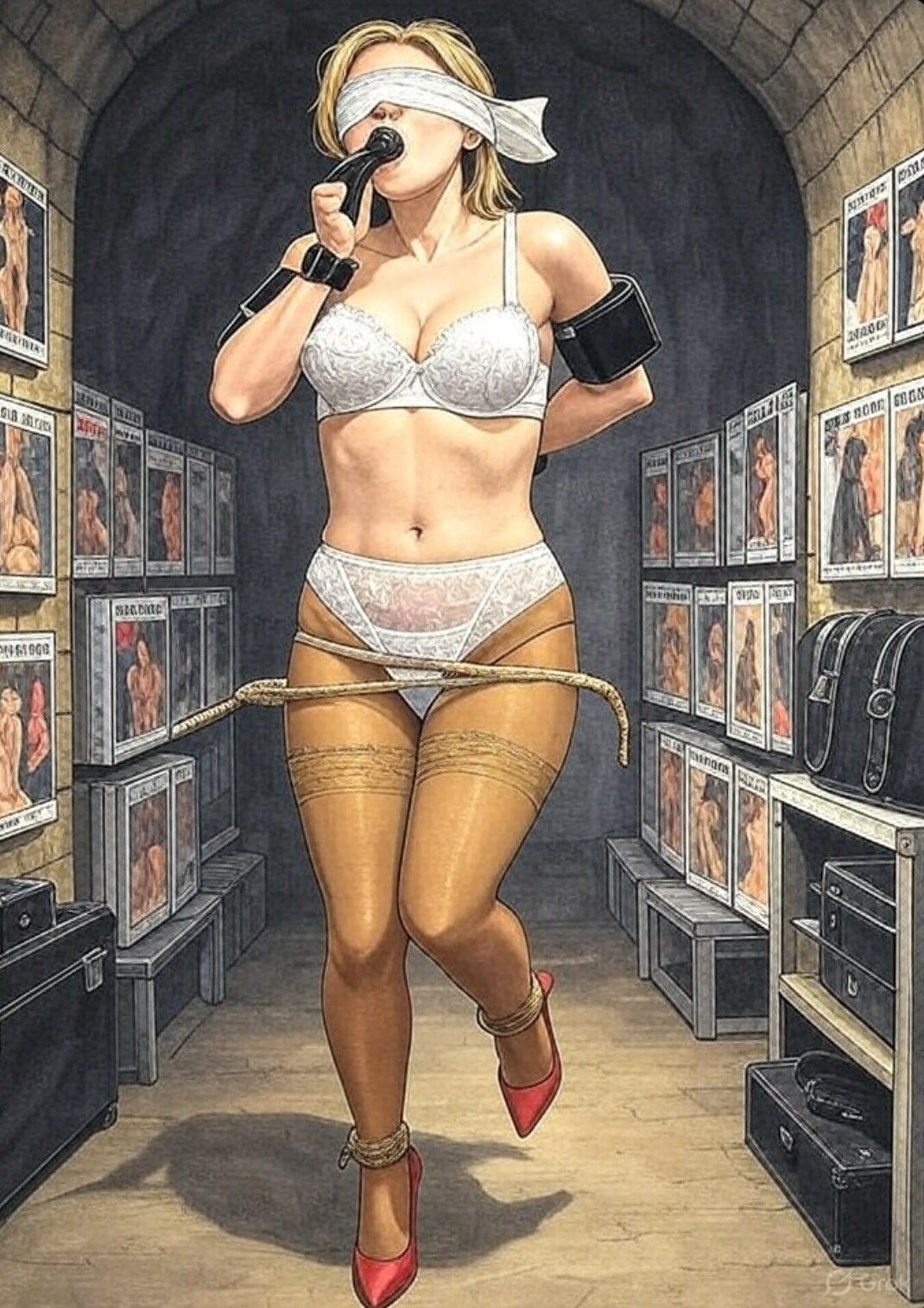 Pixwhores Experimental: Blondes gagged, tied & trussed #23