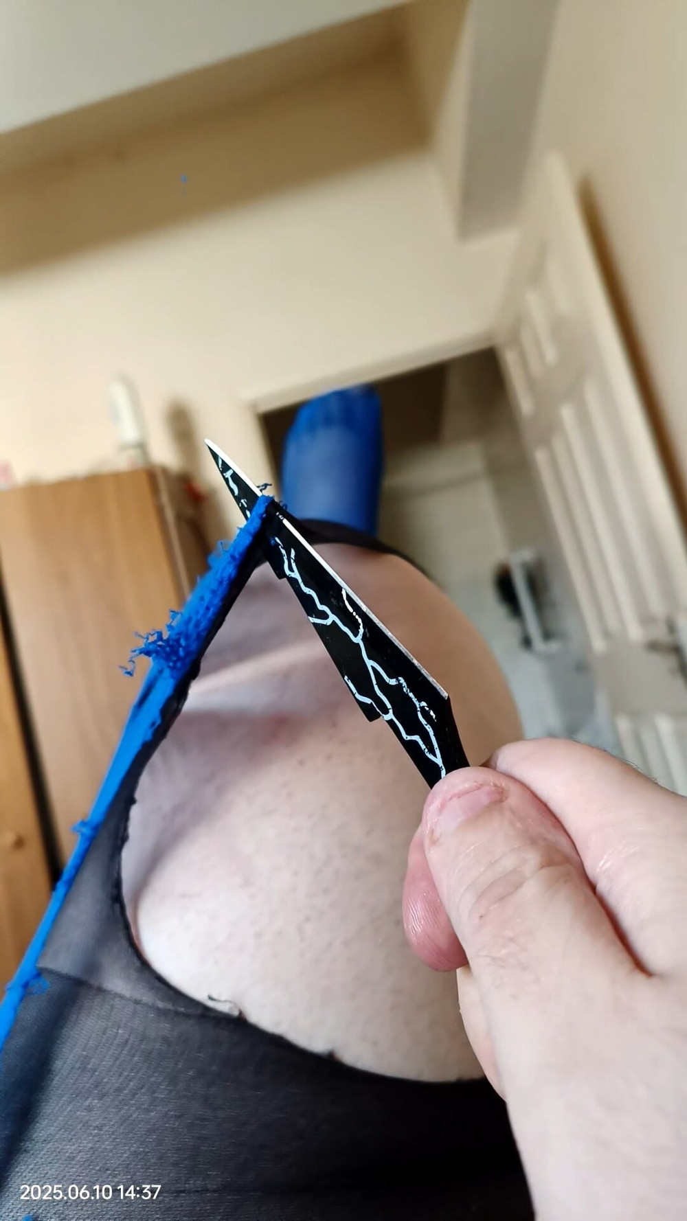 Ripped and sliced off pantyhose #5