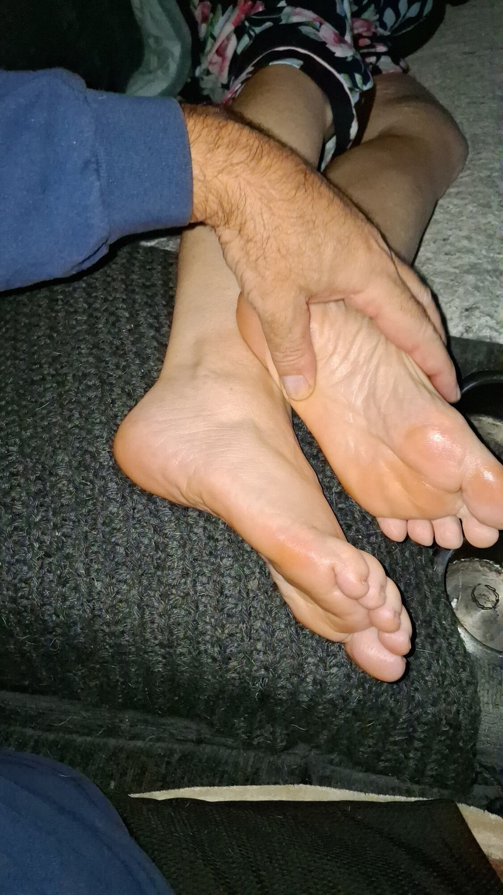 Giving her a foot rub on the couch #2