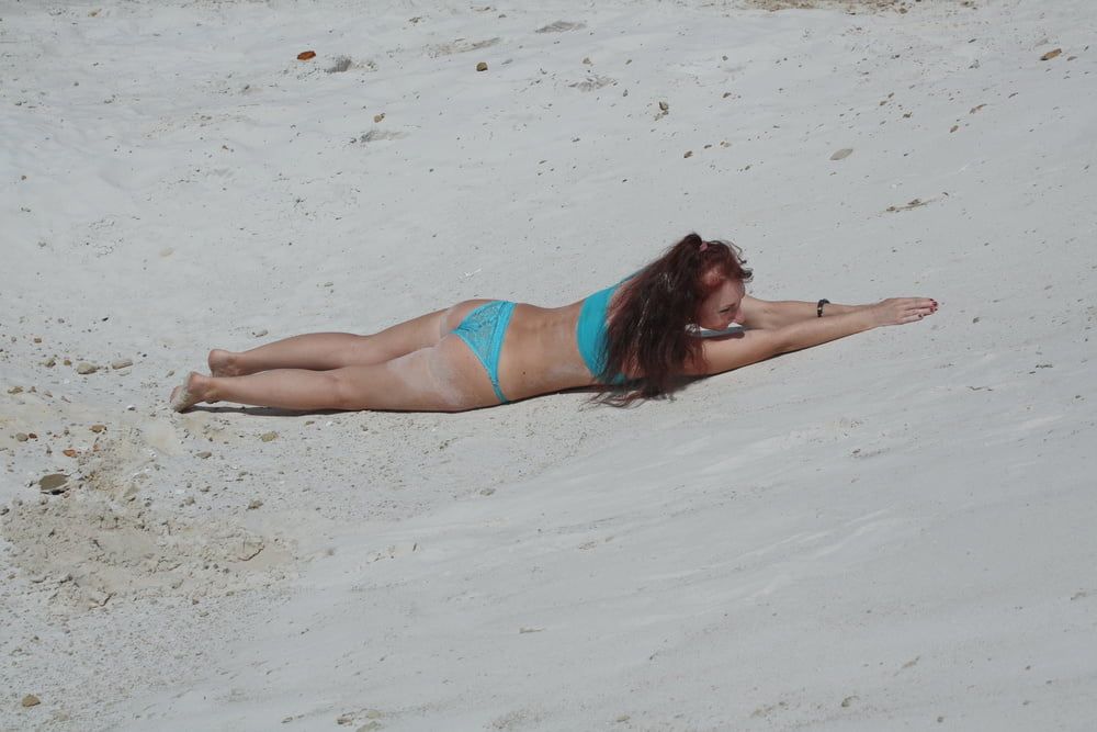 On White Sand in turquos bikini #39