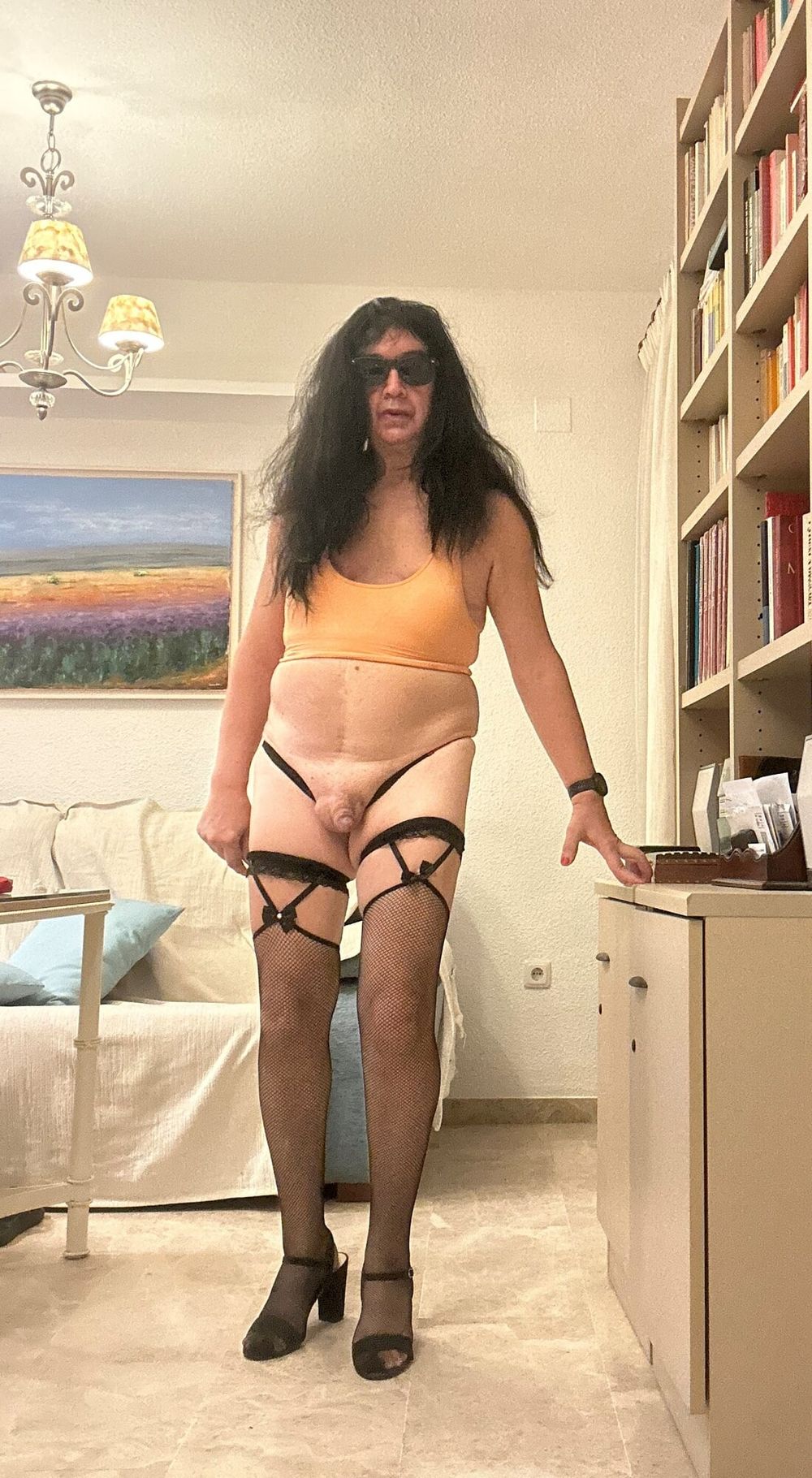 Video Sexy Spanish Crossdresser poses in lingerie, heels #17