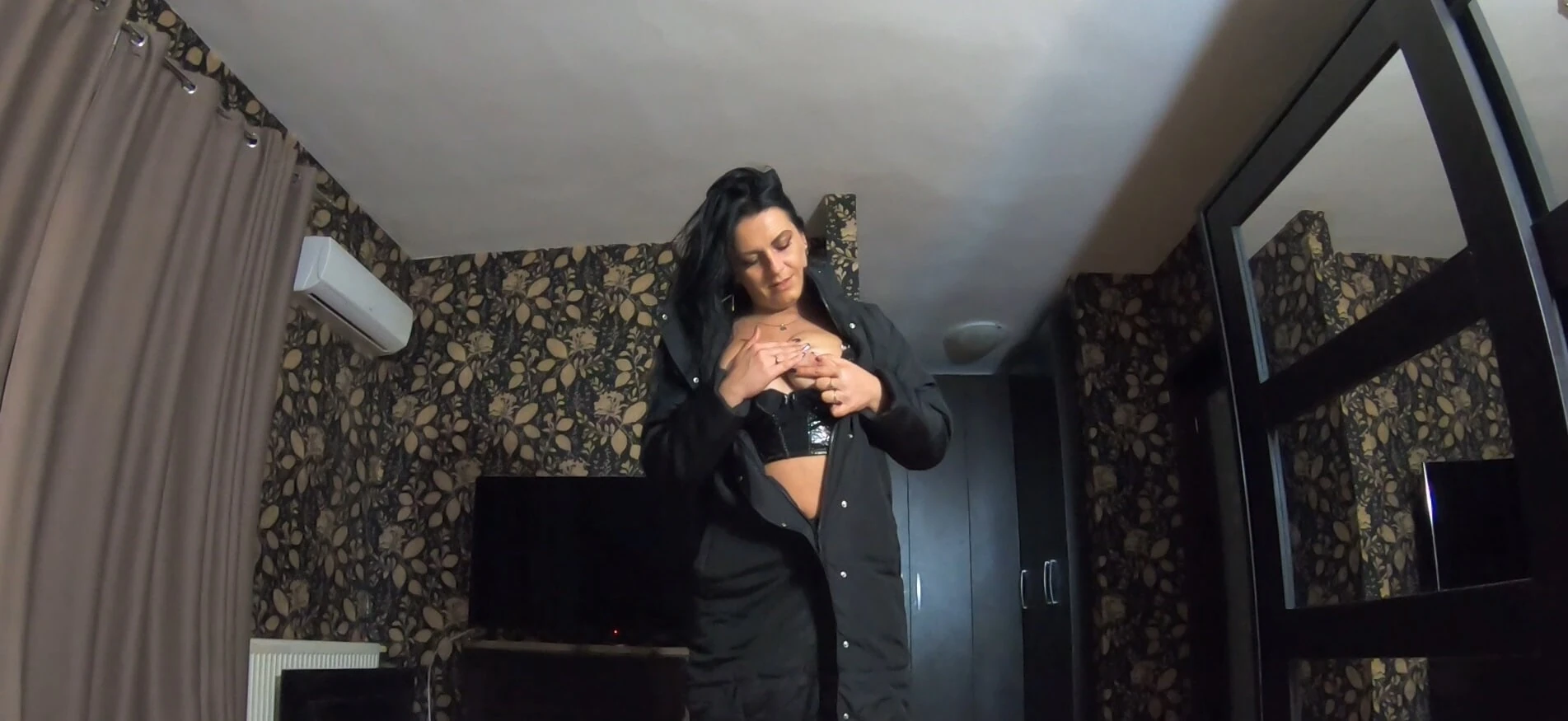 doggystyle and Cumming over my long Black winter Jacket 183 #39