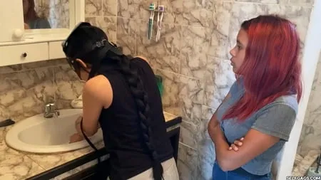 cute slave girl used as toilet cleaner by lezdom mistress         