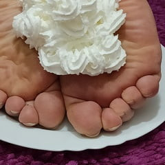 whipped cream on my feet