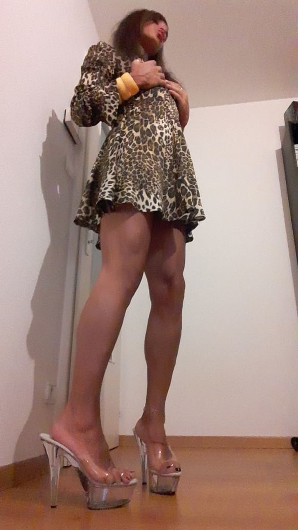 Sissy Tygra in leopard dress on 2019 octobre. #53