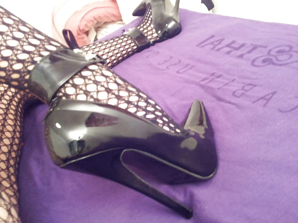 Fishnets and extreme fetish heels #44