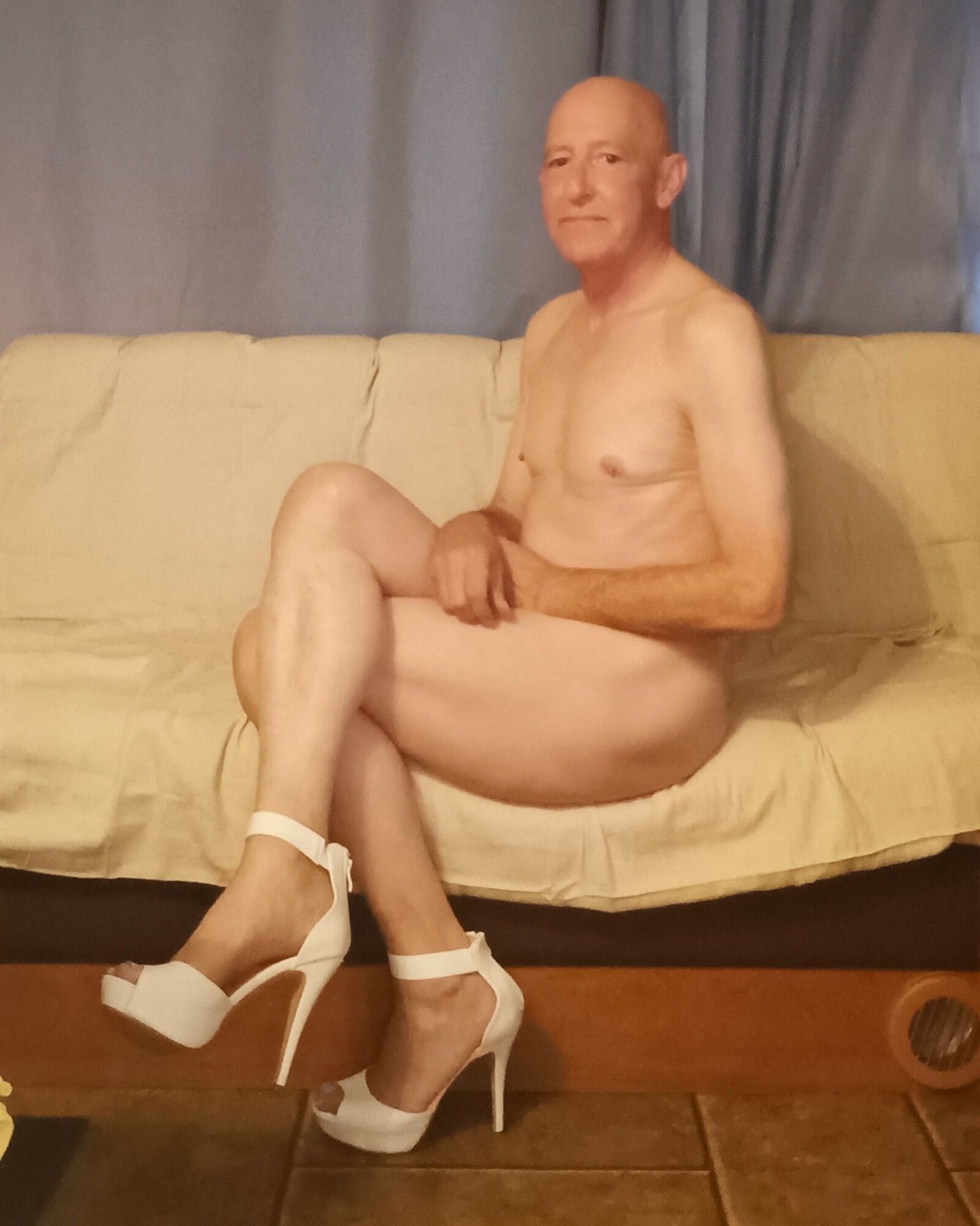 Faggot Andrew Brown Nude in Platform Heels #7