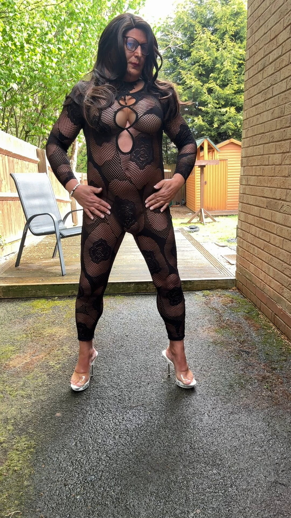 Sexy Crossdresser kellycd2022 in fishnet body stocking  #31