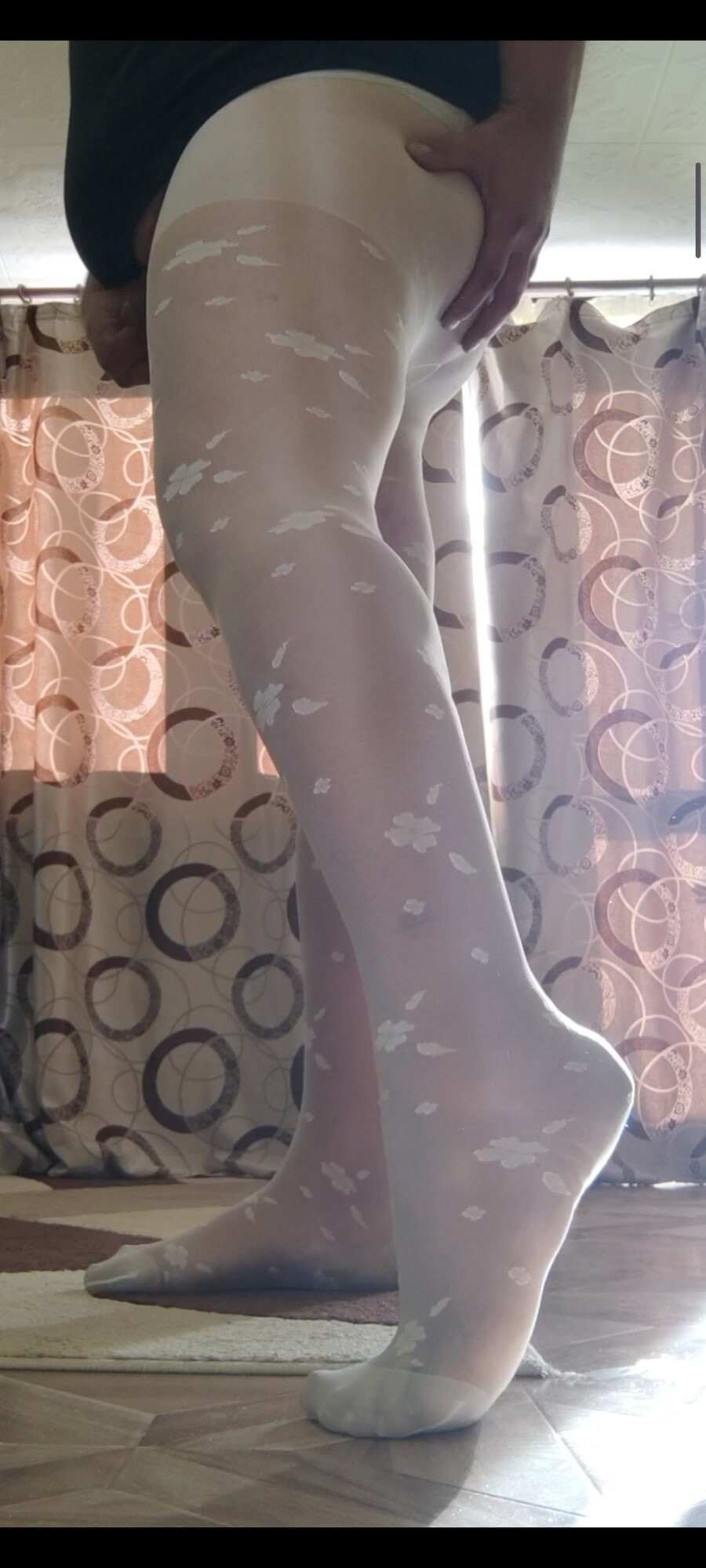 White patterned pantyhose are so sexy  #24