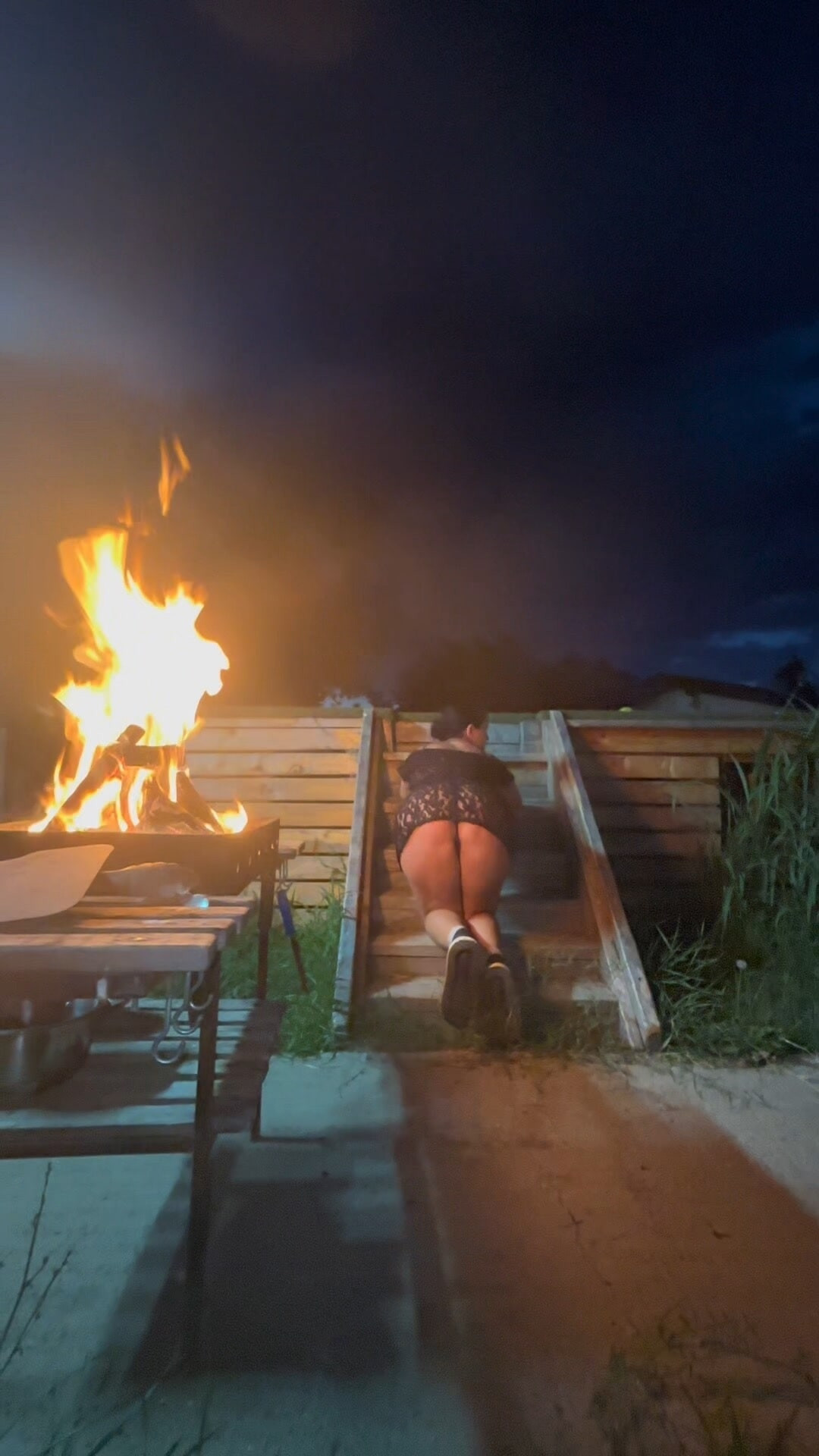 Bikini Thong Fire Dance – Sexy MILF in Sheer Mesh Dress #5