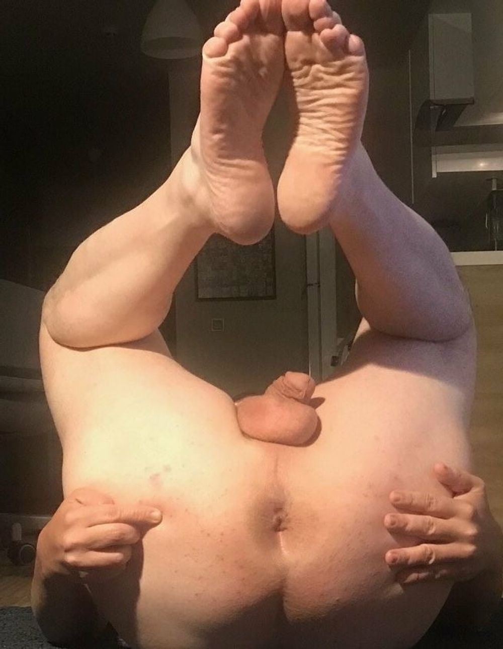 My wrinkled soles and butthole on display #3