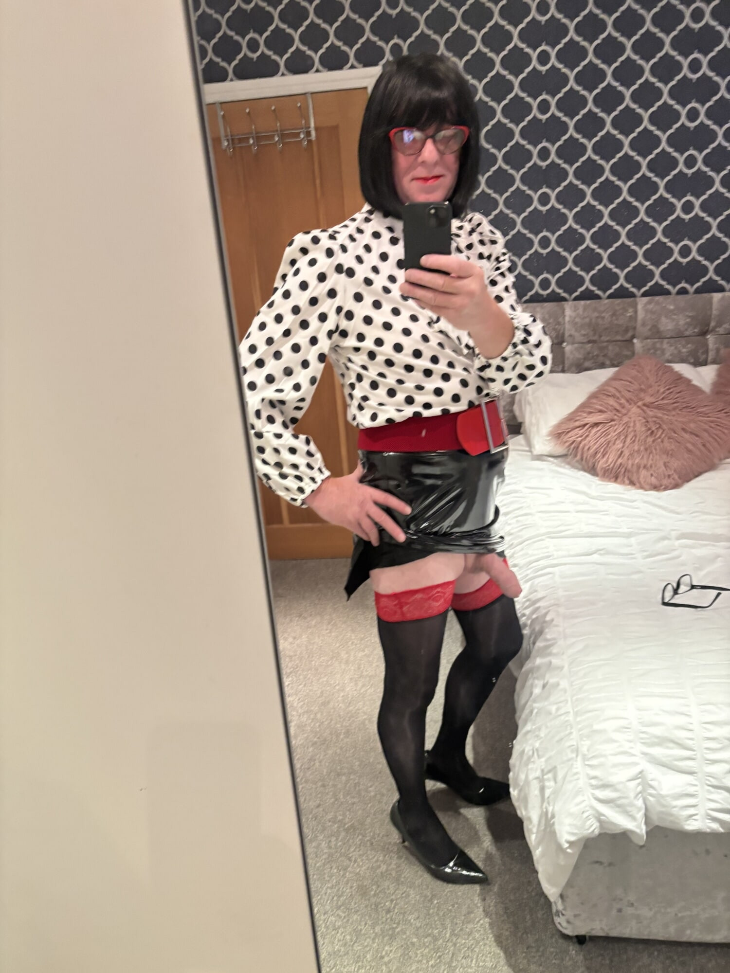 New pvc skirt and blouse  #13