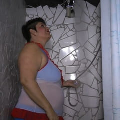 Annadevot - WETLOOK in the shower in BIKINI