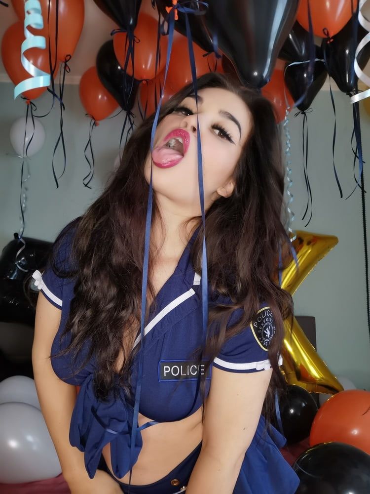 Police girl and balloons (full 63 pics set on my Onlyfans)  #10