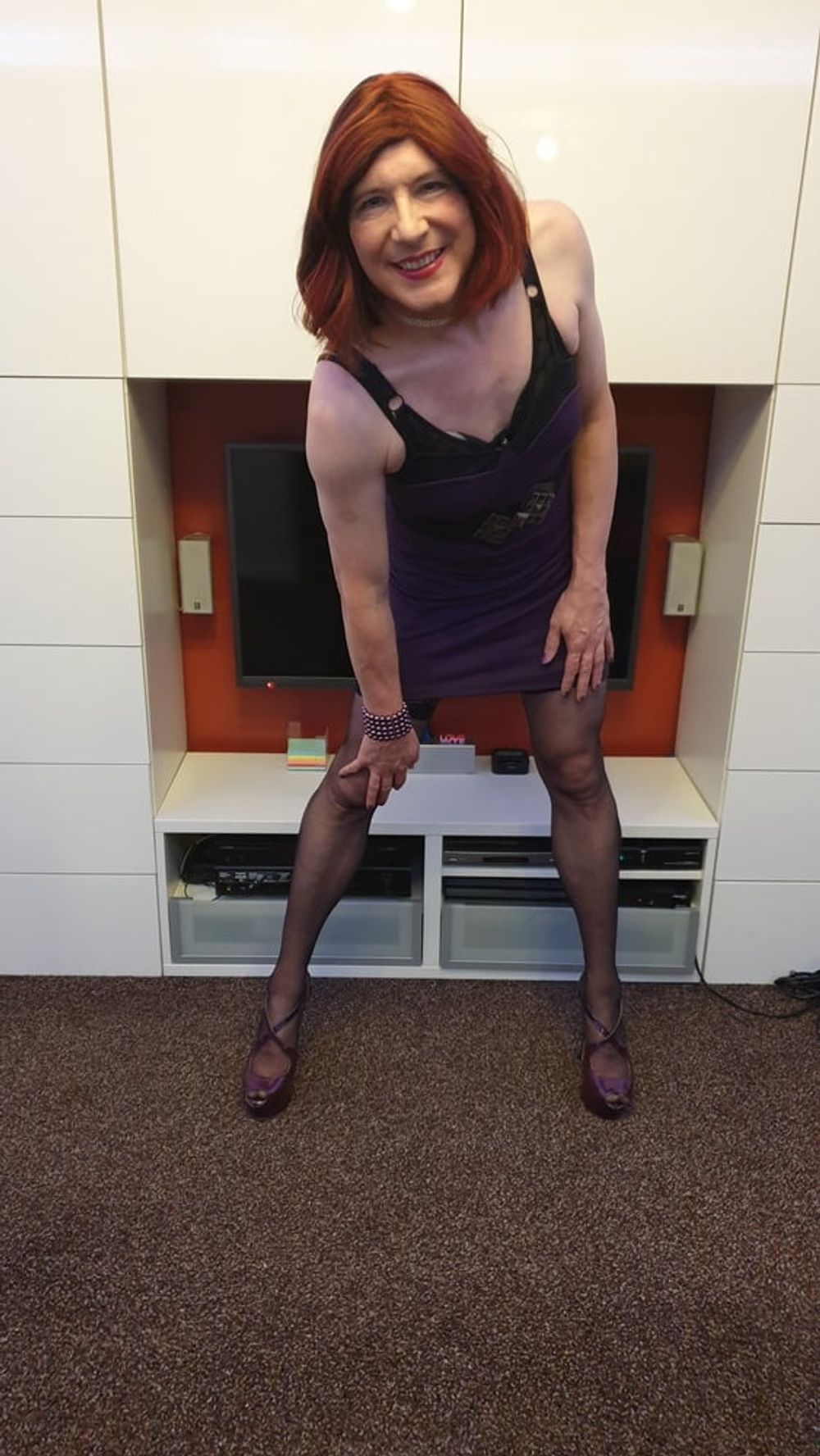 TGirl Slut Lucy the purple poser #9