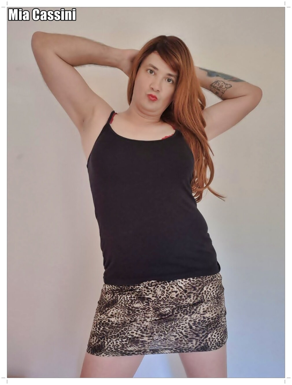 Leopard Miniskirt, different Tops #6
