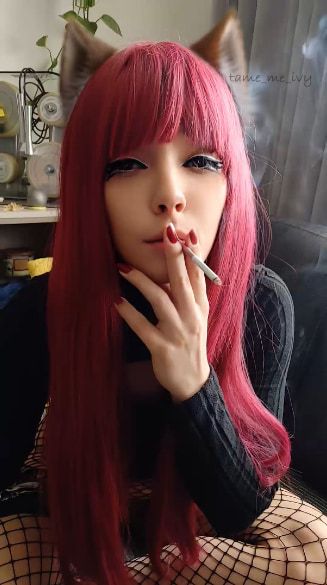 Adorable Alt Girl smoking a cig #2