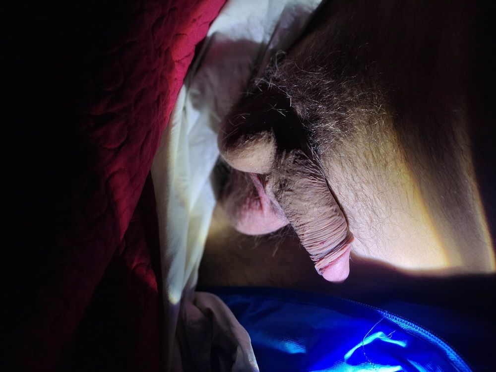 Hairy balls and hot cock close-up with torch light #18