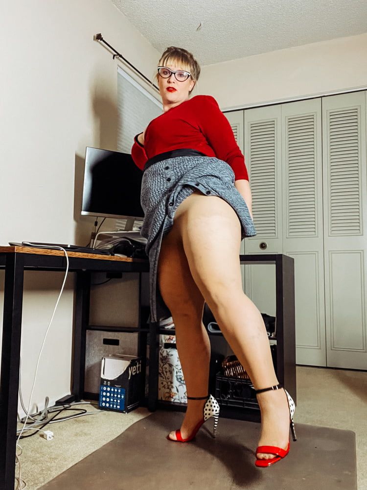 Office Heels skirt and pantyhose #14