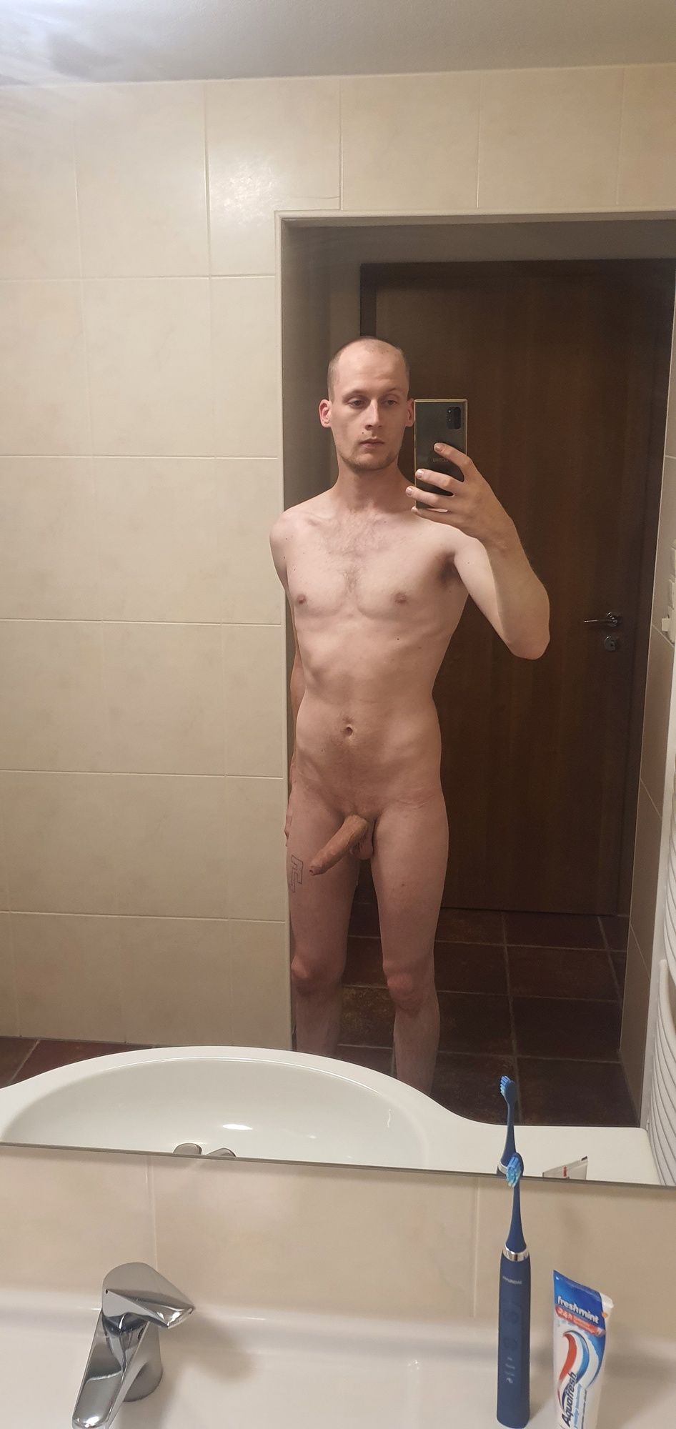 Skinny guy showing off #3