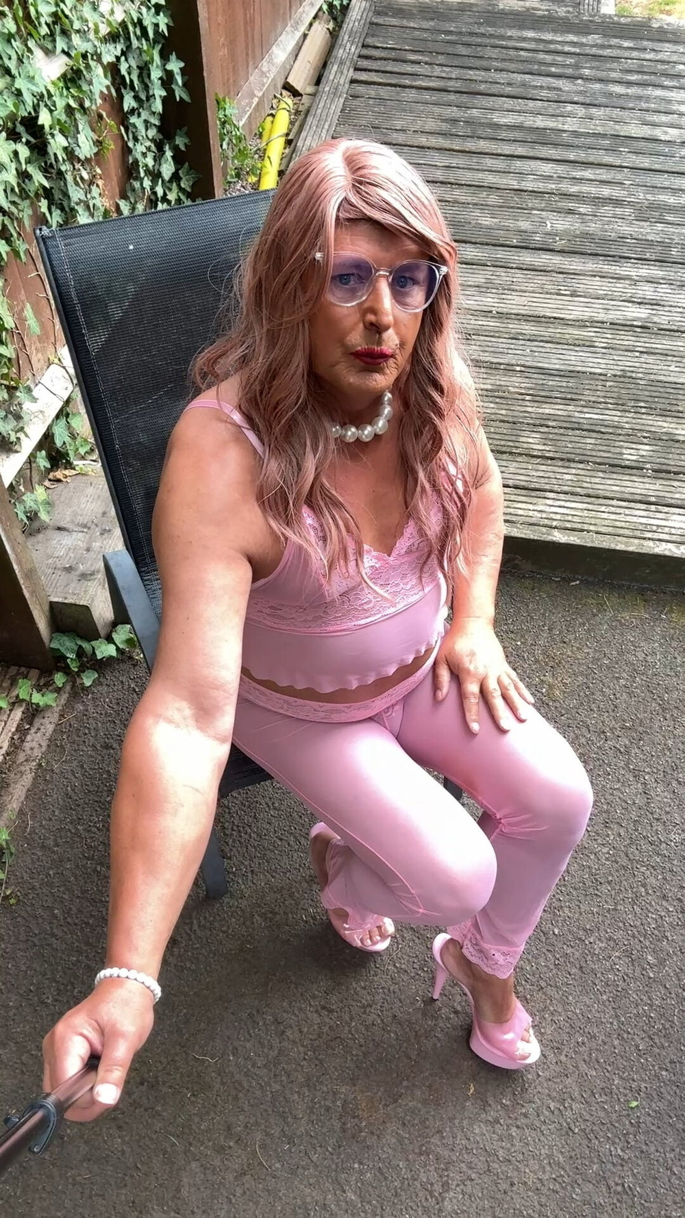 Sexy Crossdresser kellycd2022 in pink outfit and heels  #59