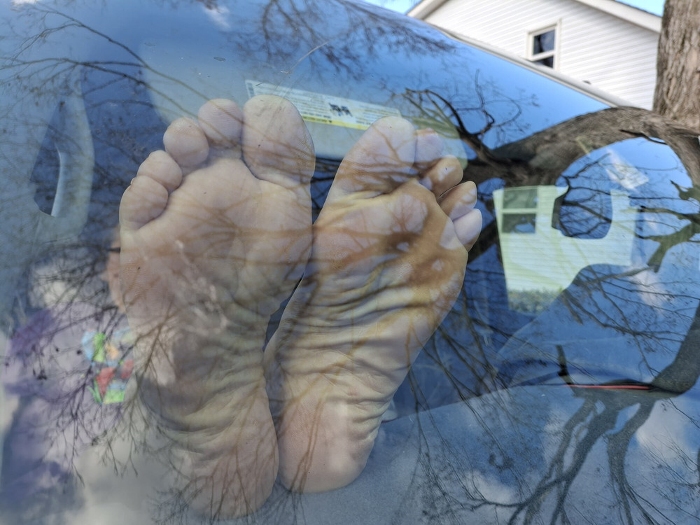 Her feet out the window of my truck #10