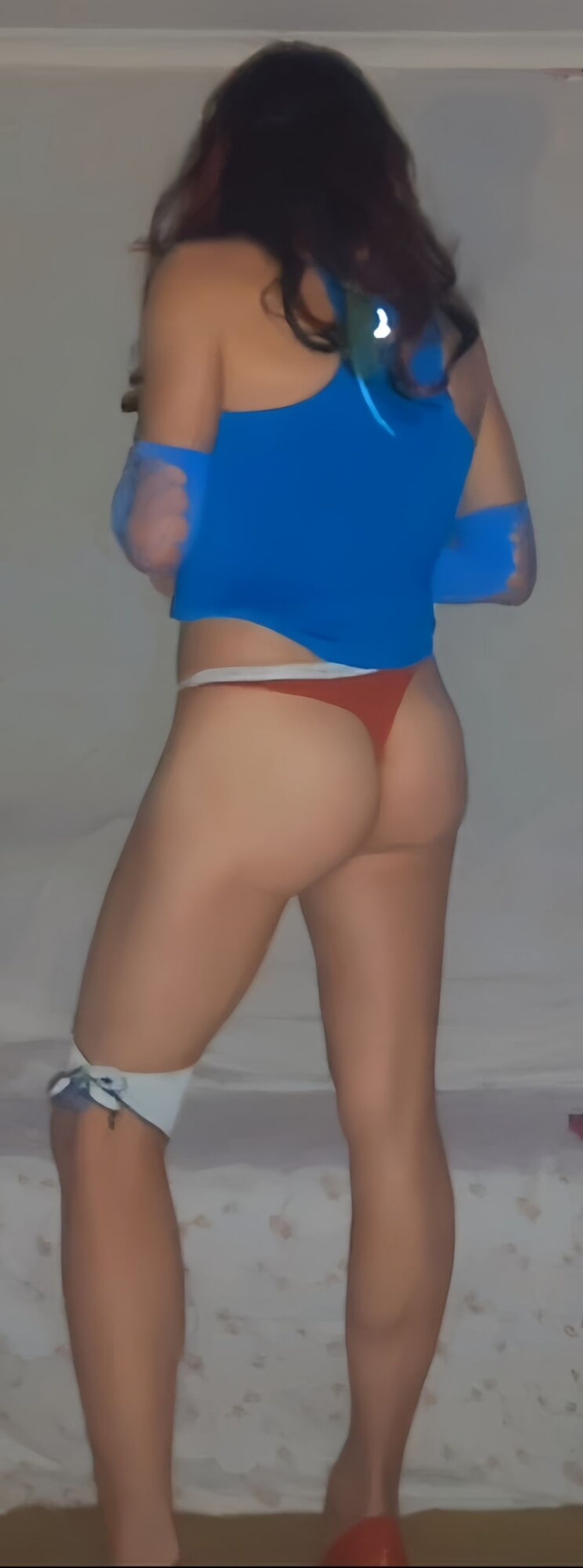 Contrast of blue and red panties #55