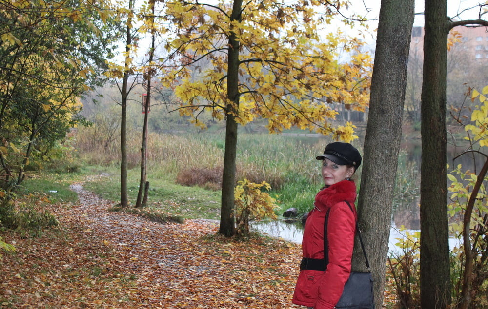 red jacket and yellow leaves #34