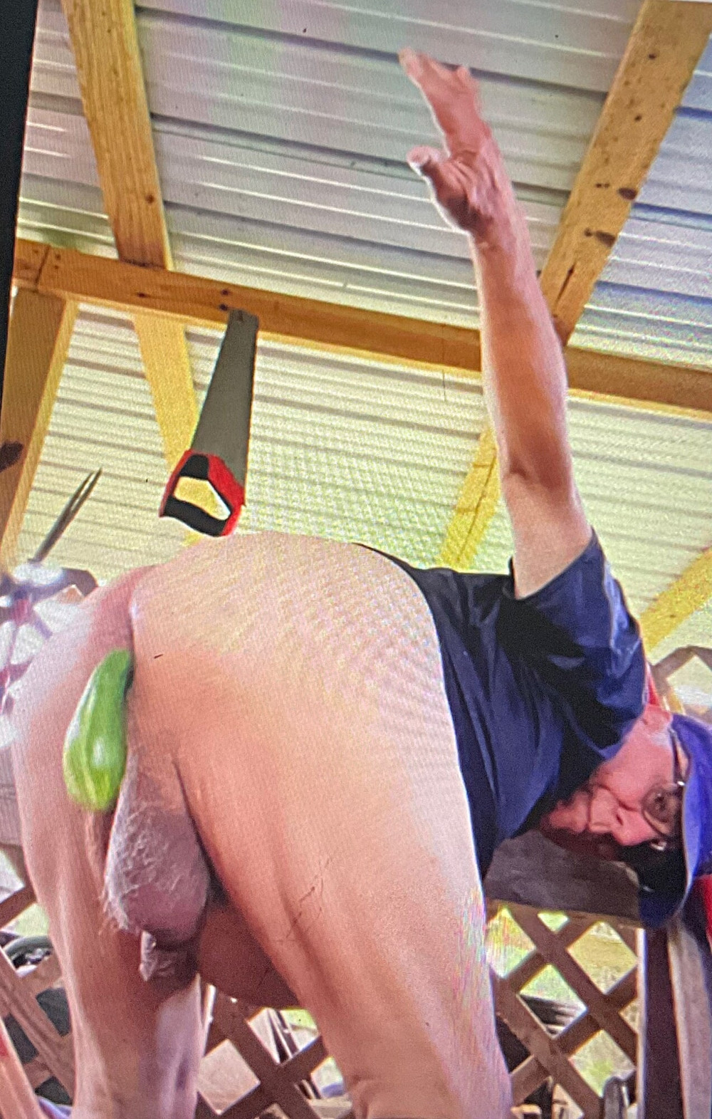 77 year old grandpa cucumber dildo fuck #3