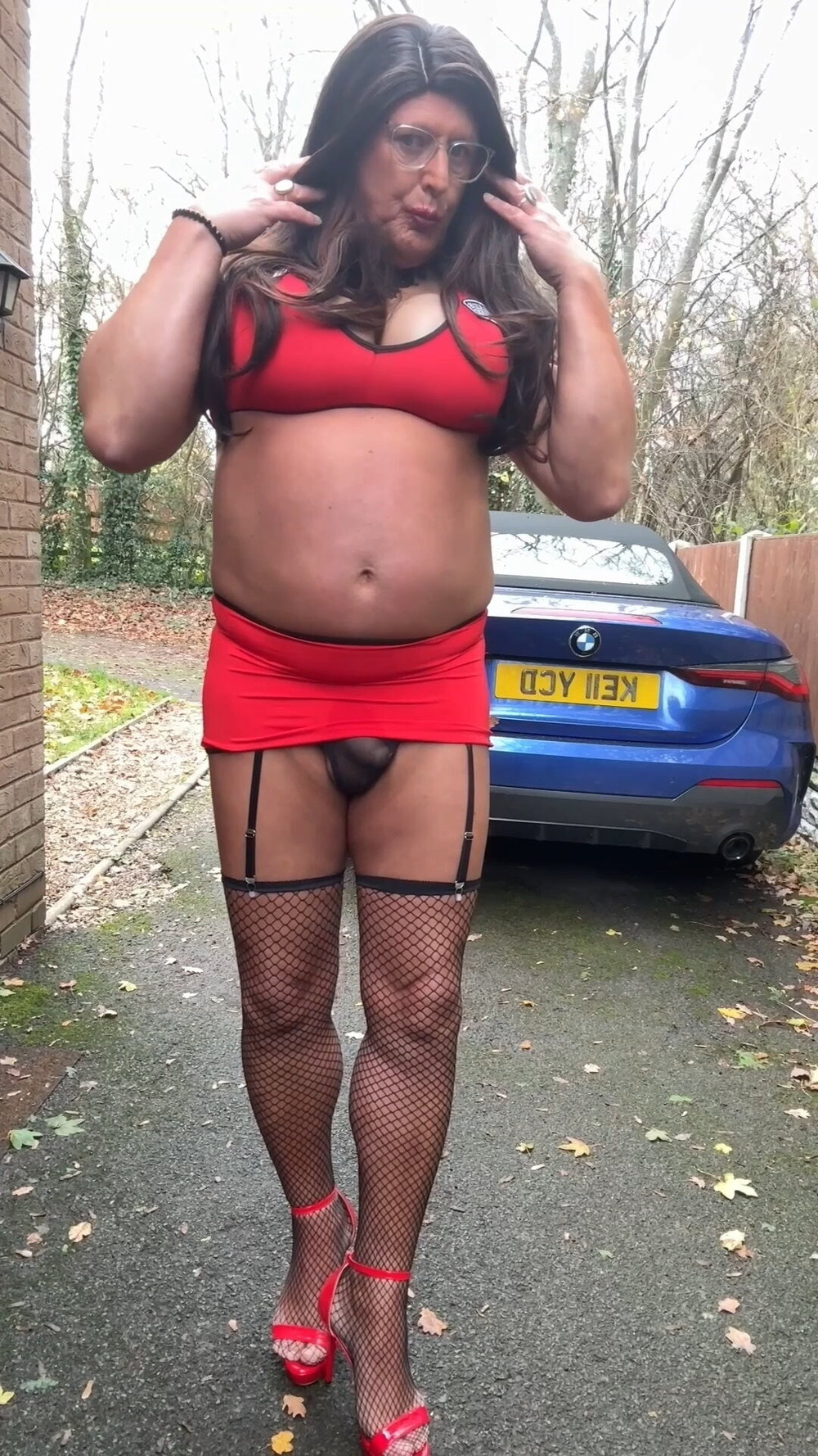 Sexy Crossdresser kellycd2022 in fishnet stockings and heels #26