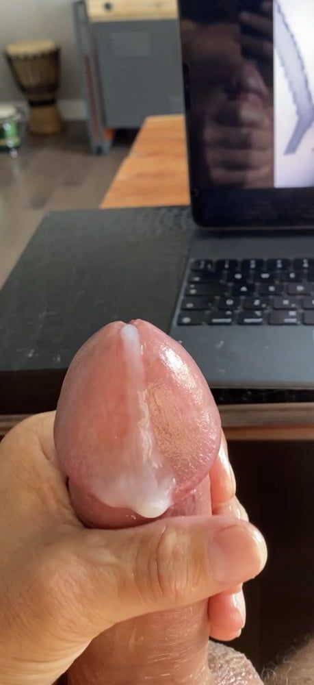 Playing with my cock and cum #13