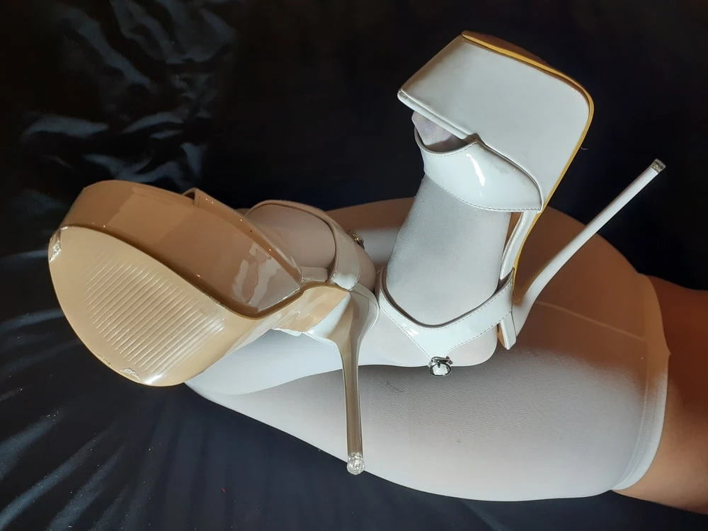 White heels and pantyhose #11