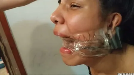 Bitch hogtied down and gagged super tight selfgags         