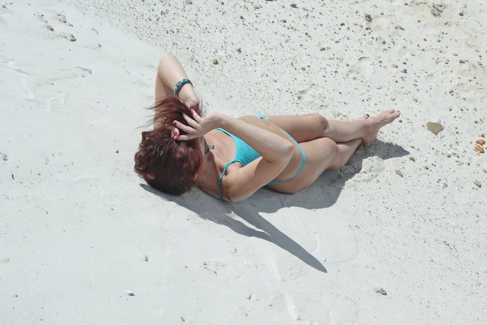 On White Sand in turquos bikini #20