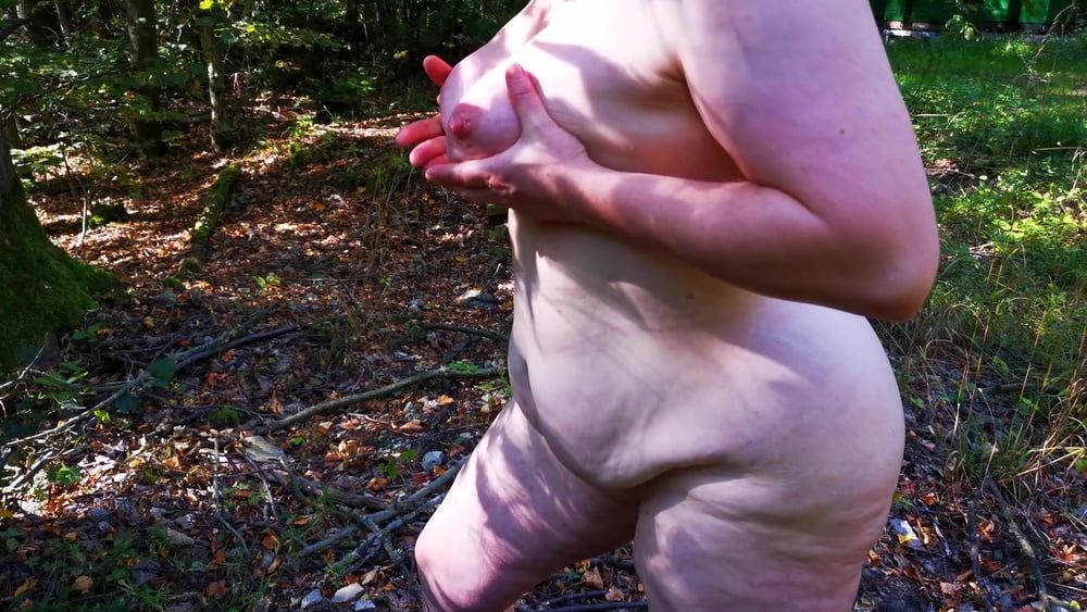 Real naked masturbation  in woods #30